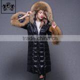 2017 Italian Beautiful and Fashion Pattern Goose Down Jacket With Big Fur Collar and Cuff for Lady thumbnail-4