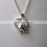 2015 Fashion Love Heart Paw Necklace Heart Necklace Paw Print Necklace New Design thumbnail-3