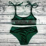 2017 Gold Velvet Bow Strap Swimsuit thumbnail-4