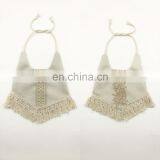 Baby Burp Bandana Bibs Fringed Tassel Cotton Soft Reversible Baptism Bibs For Baby Shower Photo Prop thumbnail-1