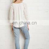 Casual Girls O-Neck Long Sleeve Lace T-Shirts thumbnail-3