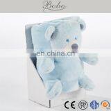 Custom Soft 100% Cotton Baby Blanket With Stuffed Toy thumbnail-2