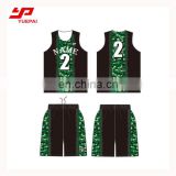Digital printing custom made sublimation green basketball jersey design