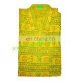 Full Sleeve Short Yoga Kurta in Cotton, Size : Chest 110 x Height 69 x Sleeve 57 Centimeters. thumbnail-4