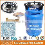 ORANGE BLUE COLOR PROPANE BUTANE GAS 10KG LPG GAS CYLINDER, EMPTY PORTABLE LPG GAS CYLINDER WITH BURNER FRAME FOR NIGERIA COOKER thumbnail-1