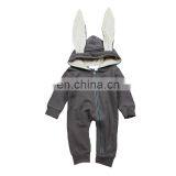 Baby Clothes Romper Solid Color Long Sleeve Lovely Rabbit Ears Autumn Winter Baby Romper thumbnail-1