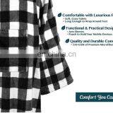 Cozy Plaid White Fleece Custom Blanket With Sleeves Wearable Electric Blanket thumbnail-3