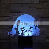 Pug Dog Desk Lamp Bedside 3D Illusion 7 Color Changing Hoom Decorative Child Kids Night Light LED Lamp thumbnail-4