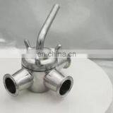 1.5 Inch Stainless Steel 3 Way Sanitary Plug Valve With Tri Clamp Ends