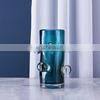 Wholesale Minimalist Table Decor Small Cheap Art Blue Cylinder Clear Glass Flower Vases thumbnail-4