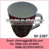 2016 Popular Daily Used Ceramic Water Disposable Mug Printing Beautiful Floral Design