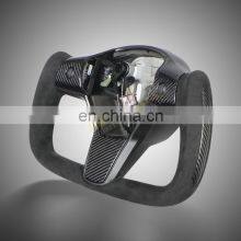Cheap Race Led Performance Steering Wheels Kit OEM Carbon Fiber Classic Heated Yoke Car Steering Wheel For Tesla Model 3/Y thumbnail-3