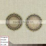 Time Gem Circular Fine Lace Pattern Diy Zinc Alloy Round Pendant thumbnail-4