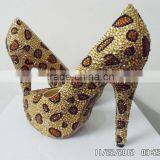 2013 New Women's Leopard Party Shoes With Czech Crystal Handmade