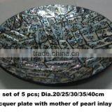 Beautiful Lacquered Plate With Mother of Pearl Inlay thumbnail-1