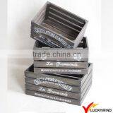 Set 3 Distressed Country Fruit Storage Small Wood Crate