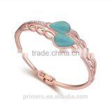 True Gold Plated Rhinestone Boutique Tear Droplets Opal Bracelet Bangles Women thumbnail-2