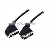 High quality 21 Pin male to male scart cable Lead Fully Wired Video TV