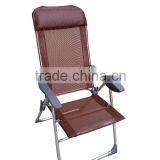 5 adjustable positions folding aluminum beach chair with a pillow