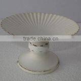 Unique off White Metal Stand Pedestal Tray
