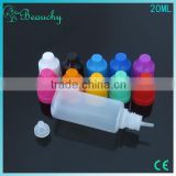 Beauchy new 0.8oz color e liquid bottle 20ml plastic e-liquid bottle shrink band for e-liquid bottle
