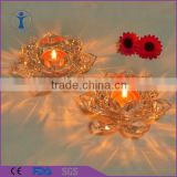 home decor lotus flower shaped clear candle glass holder