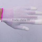 13 Guage 100% White Nylon Seamless Knitted pu Coated Palm Gloves thumbnail-2