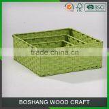 Green Antique Handmade Paper Storage Basket thumbnail-1