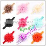 High Quality Cheap Wholesale Girls Tulle Mesh Flower Baby Hair Bands thumbnail-1