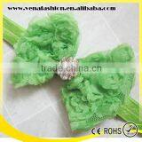 Large Bow Knitted Diamond Flower Baby Hair Bow Headband thumbnail-3