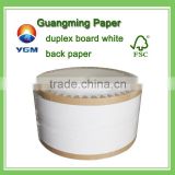 AA grade duplex board white back paper two side white board