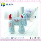 Blue cute dog with big ears and red tail plush toy