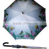 Happy Bird Sublimation Printing Black Wooden Umbrella thumbnail-3
