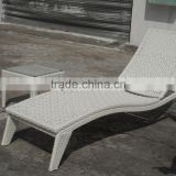 New Arrival Rattan Beach Chair With Side Table Simple White Outdoor Chaise Lounge