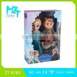 2016 New !Eco-friendly Vinyl 12 Inch Elsa and Anna Princess and Kristoff Prince Set Barbie Doll thumbnail-1