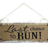 Wooden Home Sign Handmade Customized Burlap Printing thumbnail-5