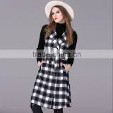Woman Autumn Woven Vest Dress Female Big Plaid Sleeveless Wind Coat Femme Manteau 2016 thumbnail-1