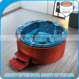 Round oval lay z hydro spa hot tub with wood skirt
