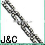 New Fashion Black Square Plastic Rhinestone Banding Trimming