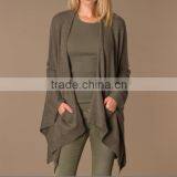 15JW0234 Women 100%linen Light Weight Poncho Wrap Cardigan