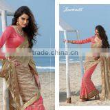 Casual Cream Georgette Designer Saree For Sale Online thumbnail-6