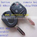 New Key Fo 3 Button Remote Key (4D63 40bit Chip/FO38R)