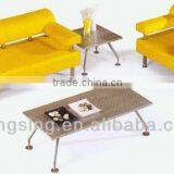 Modern Yellow Leather Sofa Set