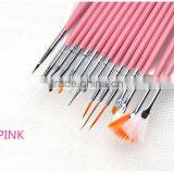 Wholesale 15pcs per Set Wood Handle Nail Round Oil Artist Paint Brush Pen Set for Art Painting thumbnail-6