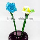 Cheap Decorative Royal Blue Rose Glass Artificial Flower thumbnail-2