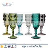 Green Blue Set 6 Bubble Style Vintage Fine Glass Elegant Stemware for Champagne or Cocktail