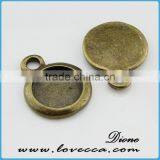 Metal Charms Cameo Setting ,Antique Style Metal Setting,Cameo Setting Charm Pendant thumbnail-1