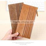 Top Cowhide Leather Tan Color Rfid Blocking Men Zipper Card Holder Wallet thumbnail-5