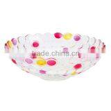 Colorful Glass Fruit Bowl Fancy Fruit Tray Salad and Candy Plate Big Size Round Glass Dish BHL-P5 thumbnail-1
