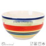 Stripe Hand-painted Ceramic Promotional Bowl thumbnail-1